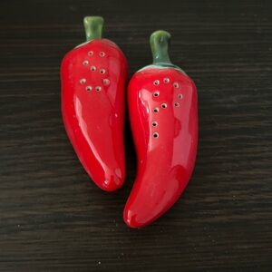 Chili Pepper Salt and Pepper Shakers - Red and Green
